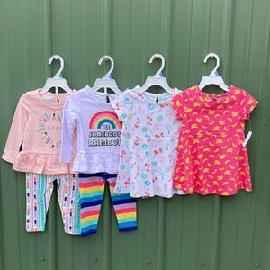 BABY Girls Cotton Shirts Pants & Dresses Bundle 6-Piece Bundle Size 18M